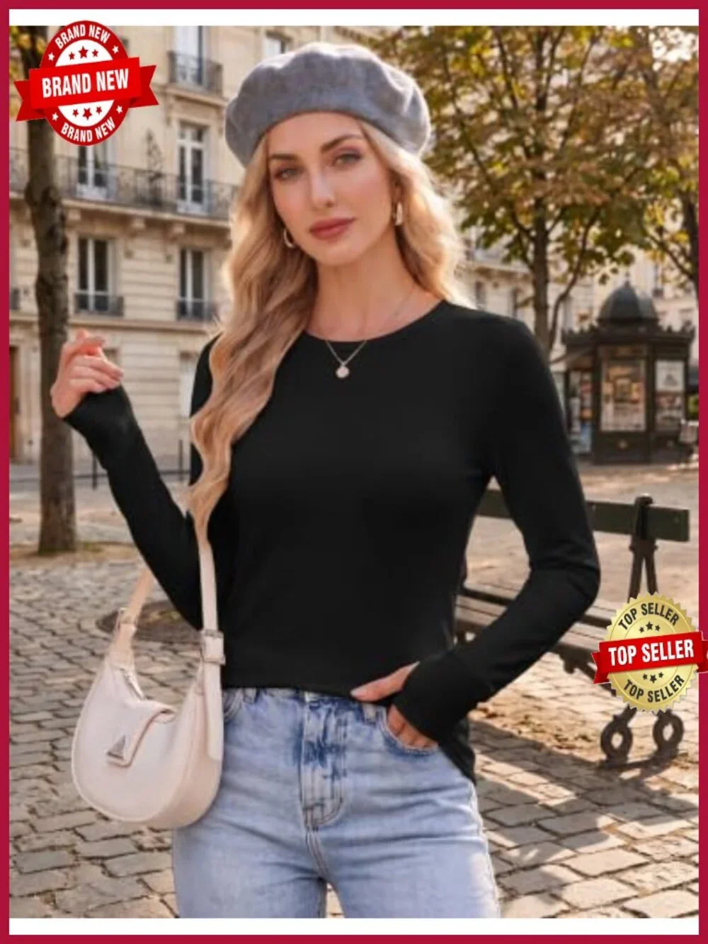 3 Pack Women's Long Sleeve Tees Thumb Hole Crew Neck Thermal Undershirt